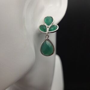 Onyx Sterling Silver Teardrop Earrings